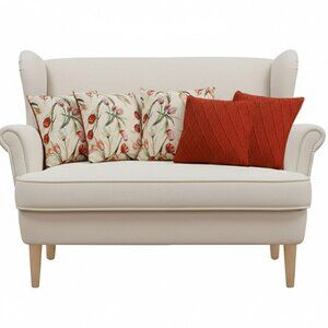 SOGA 5PC Botanical Floral Light & Classic Red Diamond Knit Pillow Cover Set 45cm